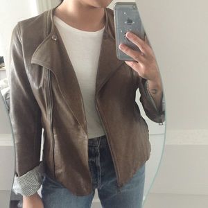 Banana Republic Brown Leather Moto Jacket